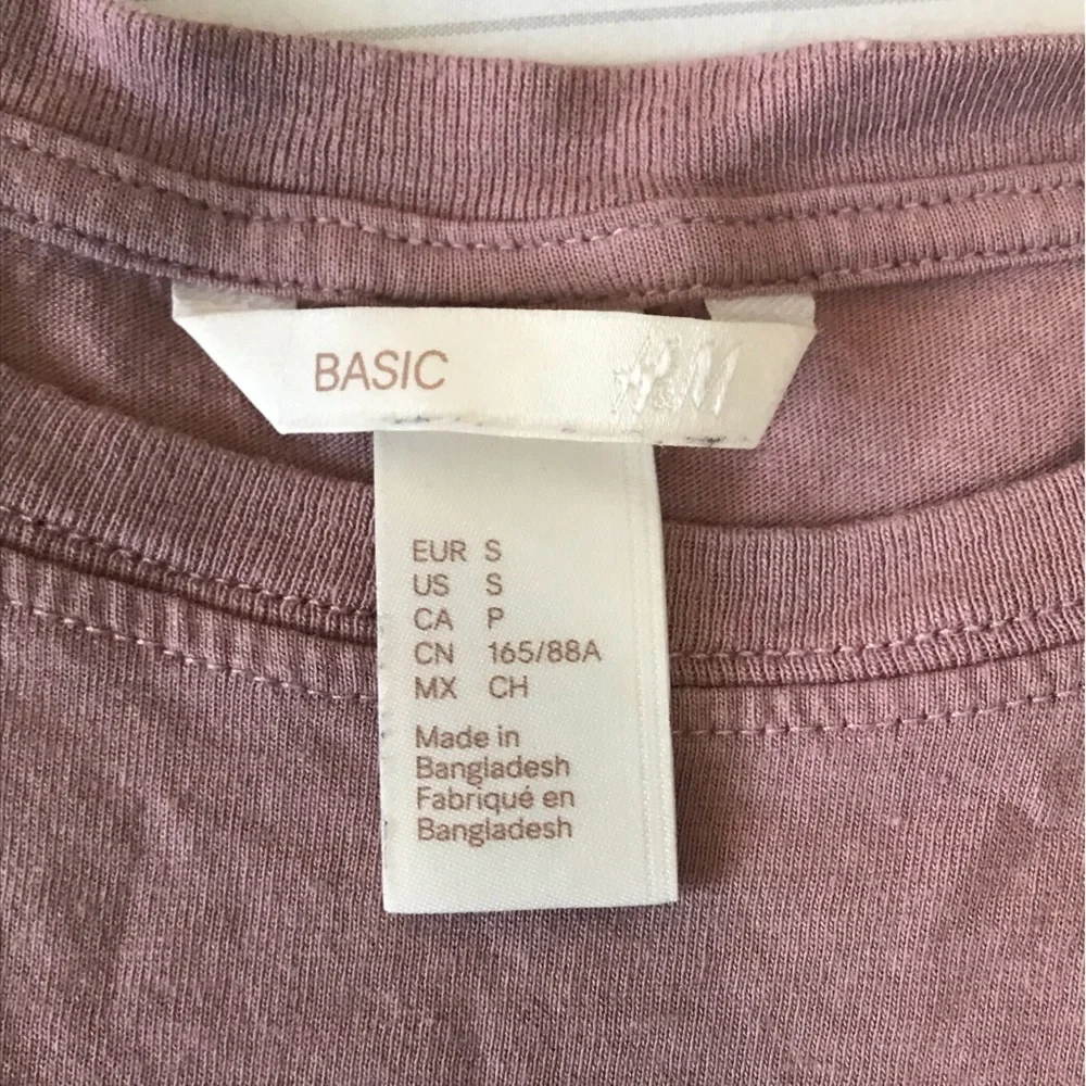 H&M pink basic crop top size S - Picture 2 of 3